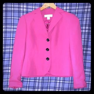 Petite Sophisticate Sz 0 Hot Pink Suit Jacket EUC!